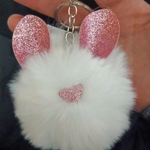 NWT BUNNY POMPOM BAG CHARM